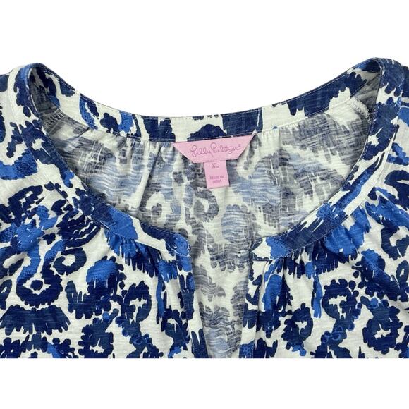 Lilly Pulitzer Meg Top Resort Navy Beach Bathers Womens Medium - Picture 3 of 8